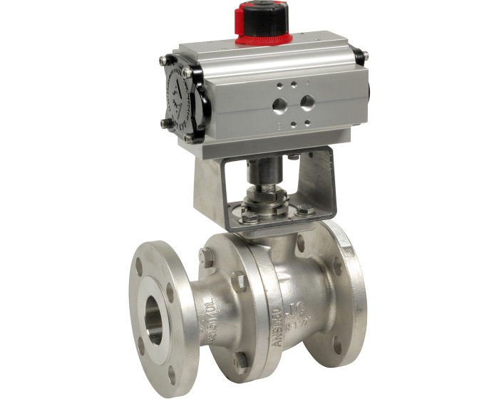 Stainless steel ball valve 515IIT + ADA/ASR pneumatic actuator